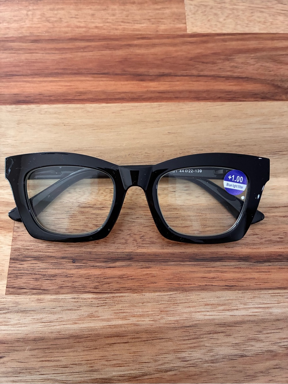 DKNY DK01 Eyeglasses Glasses Frames Trapezoid Black +1.0 Blue Light 44-22-139